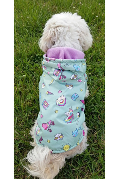 PATİBÖR Unicorn Desenli Peluş Kapüşonlu Köpek Montu