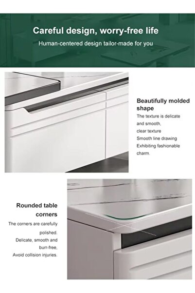 KEKE Living Room Modern Shelf Storage Cabinet Table