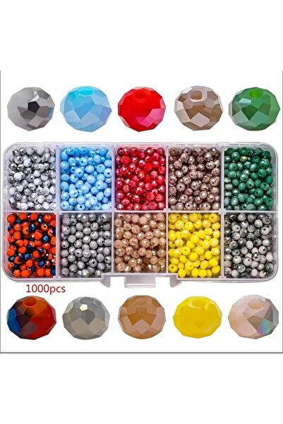 yiğit aksesuar 100 τεμάχια 8 χιλιοστών 10 χρωμάτων Γυάλινες χάντρες προσευχής Χάντρες κρυστάλλου Υλικά κατασκευής κοσμημάτων
