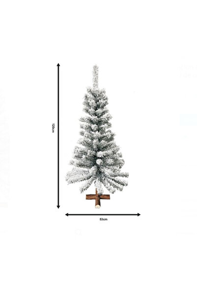 OEM Artificial Snowy Christmas Tree with Wooden Base & 120 Branches - 120cm