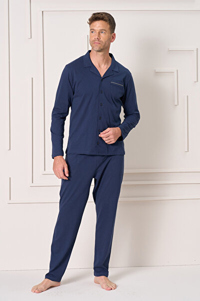 REMSA Ανδρικό σετ πιτζάμες με μακρυμάνικο χτενισμένο βαμβάκι 2157 Laci03