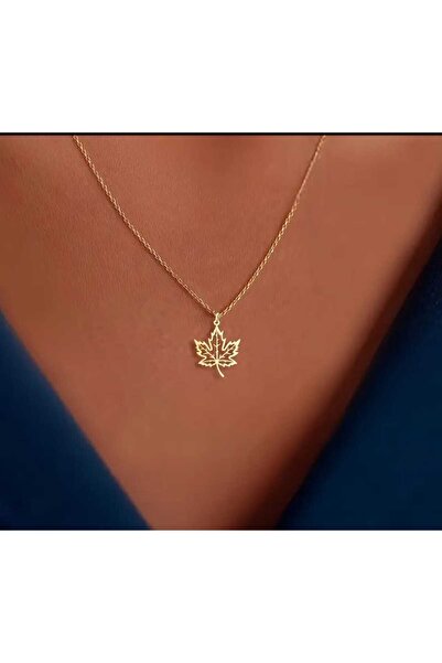 Marc Tasarım 🍁 Zarif Akçaağaç Yaprağı Kolye - Doğanın Zarafetini Taşı!