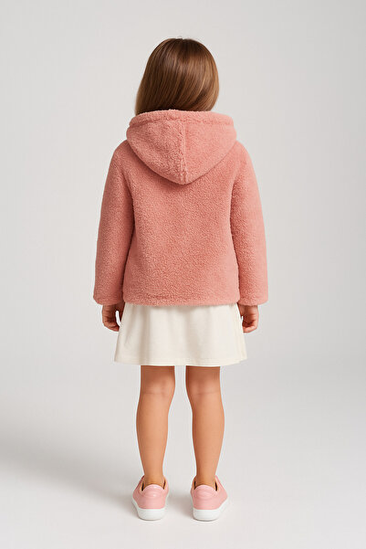 ribana Zippered Hooded Children's Plush Soft Cardigan