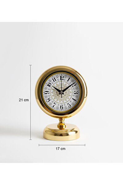 Genel Markalar Metal Lüks Gold Masa Saati | 21x17 cm | Butik Saat