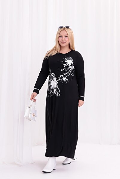 Siyezen Plus Size Floral Print Maxi Dress