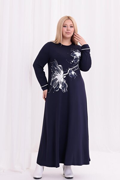 Siyezen Plus Size Floral Print Maxi Dress