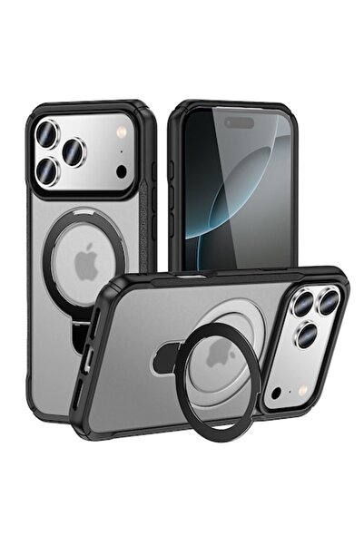 VeReTech Protective Case for iPhone 17 Pro Max, Matte Grey, Adjustable Magnetic Ring, TPU