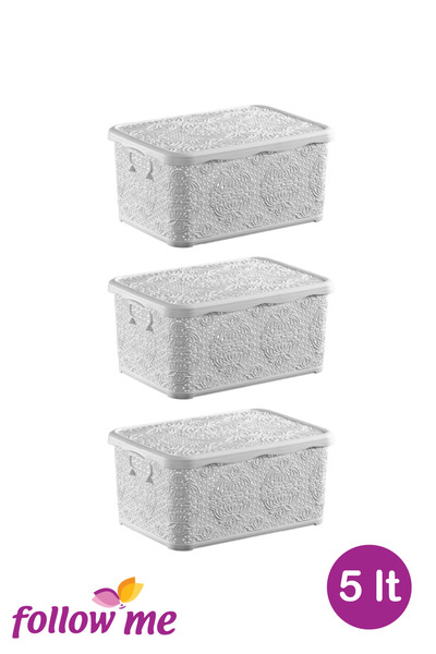 follow me Embroidery Multi-Purpose Box 5Lt (White)(3 Pieces)