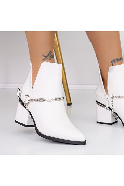 mei Women's ankle boots with thick heels 3JF6 White