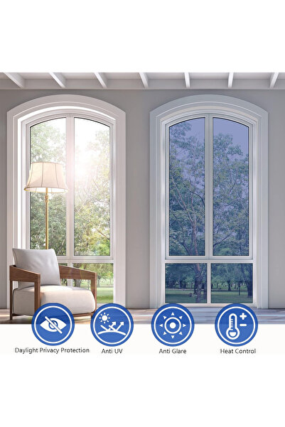 G Glixicom Reflective Window Film with UV Protection and Mirror Effect Blue 70 x 200 cm