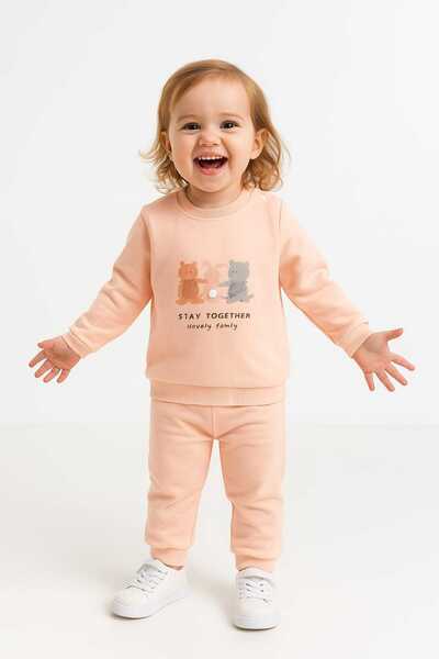 MyPrettyBaby طقم ملابس من قطعتين مطبوع عليه عبارة 'البقاء معًا'، مصنوع من الق...