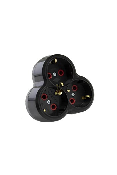 Mutlusan PLUS 3'LÜ TOPRAKLI FİŞ-PRİZ YONCA TİP SİYAH