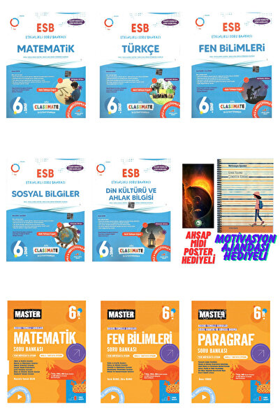 Okyanus Yayınları 6.Sınıf Classmate+Master Mat+Fen+Sosyal+Din ve Paragraf Sor...