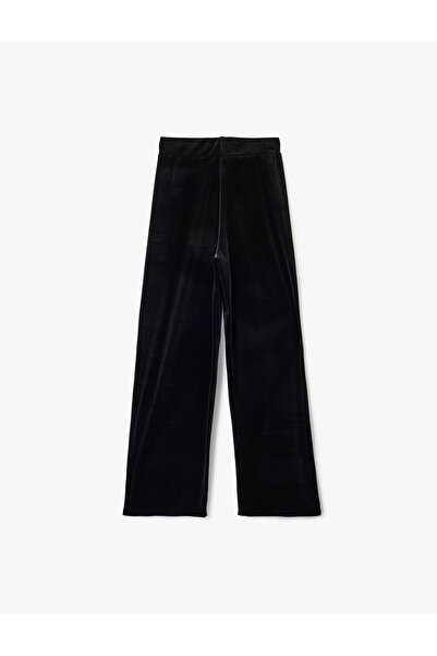 Koton Straight Wide Leg Velvet Palazzo Pants