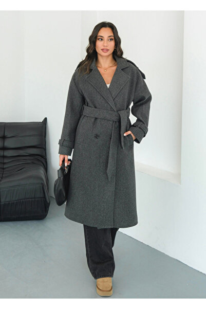 My Blog Anthracite Cashmere Coat - 6047