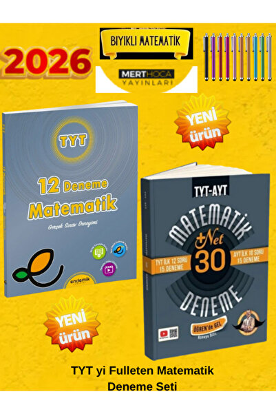 Ens Yayıncılık Endemik 2026 TYT Matematik 12 Deneme+Bıyıklı 2026 TYT Matemati...