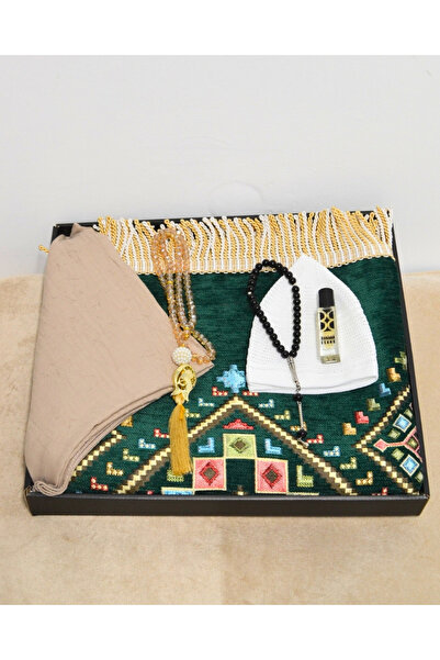 Bilenler Σετ δώρου για προσευχή – Χαλί προσευχής με μοτίβο κιλίμ, επένδυση, κ...