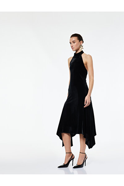 Koton Μίντι φόρεμα με αμάνικο λαιμόκοψη και λεπτομέρεια στην πλάτη