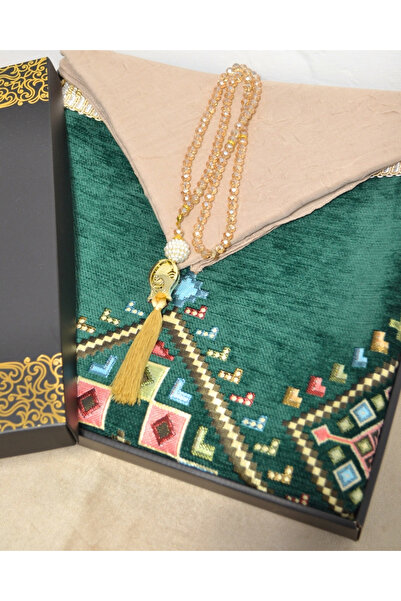 Bilenler Σετ δώρου για προσευχή: Κασκόλ προσευχής με μοτίβο κιλίμ, επενδεδυμέ...