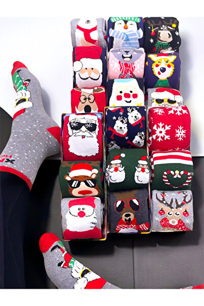 myDea New Year's Socks Unisex Towel New Year's Socks 3 Pairs New Season Christmas Socks