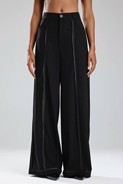 tw3 Women's Satin Detailed Piped Design Trousers