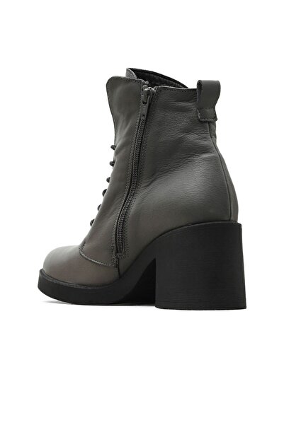 Bueno Shoes Gray Amf Leather Women's Heeled Boots 01Wz7107