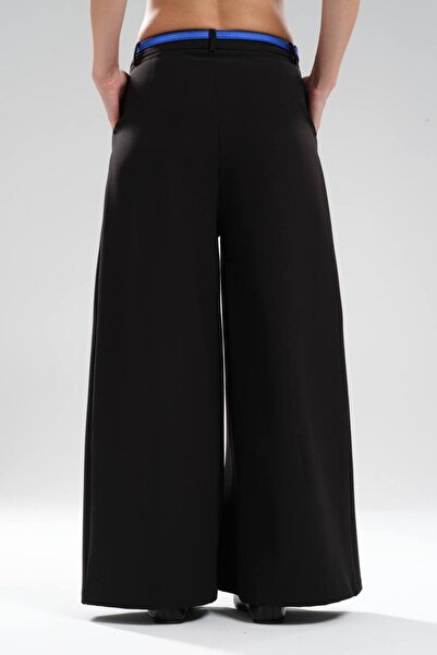 tw3 Women's Detachable Satin Belt Detailed Front Pleated Design Trousers