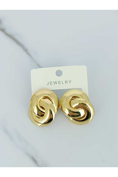 REBORN DESIGN Brass Gold Color Spiral Ring Model Earrings