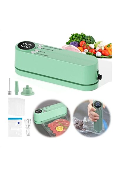 OEM Portable 3-in-1 Vacuum Sealer for Solid and Liquid Foods, 30 cm, Green