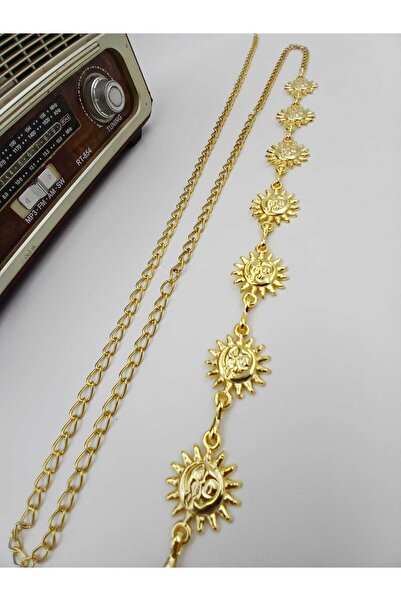 ARLIVA Sun Figure and Embroidered Chain Women's Trouser Belt, Dress Belt, Coa...