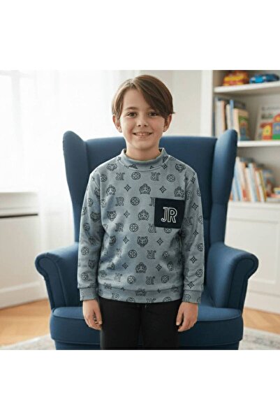 alqarat "Continents" Juniors Tiger Print Pocket Detail T-shirt and Pajama Set