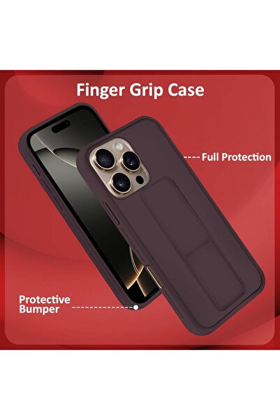 Margoun iPhone XS Max Magnetic Finger Grip Shockproof Case-(Brown)