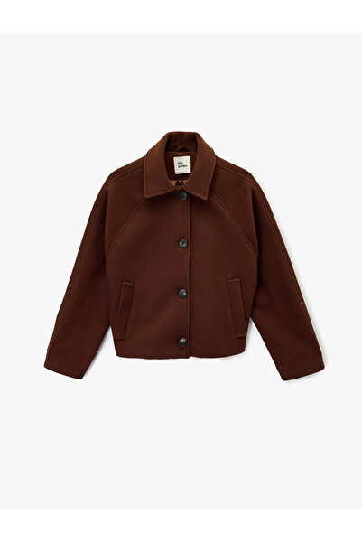 Koton Long Sleeve Classic Collar Buttoned Pocket Detailed Jacket