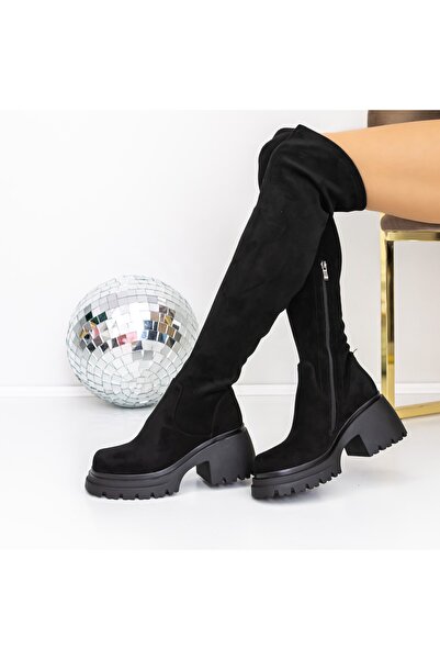 mei Cizme Dama cu Platforma 3KD12 Negru