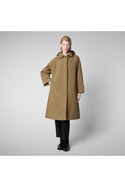 SAVE THE DUCK Kadın Kapüşonlu Palto Haki - Zoey
