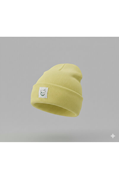 MEOW Winter Wool Cat Label Unisex Foldable Beanie