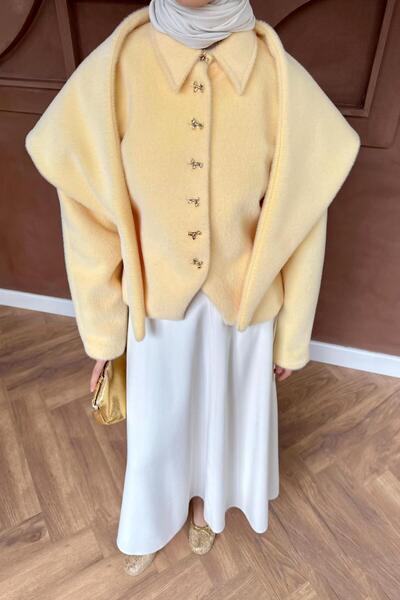 QUQA Şal Detaylı Goldfox Ceket - Sarı