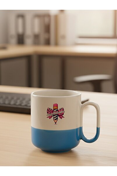 IŞILAY PROMOSYON Happy Teachers' Day Turquoise Modern Ceramic Mug Cup