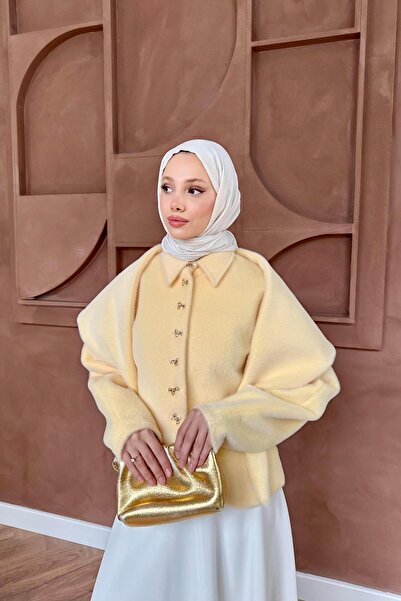 QUQA Şal Detaylı Goldfox Ceket - Sarı