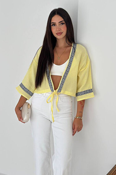 Noa Noa Women's Tie-Up Decor Stripe Crop Top Shirt– Street Muse