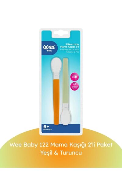 Wee Baby 122 Mama Kaşığı 2'li Paket Yeşil & Turuncu