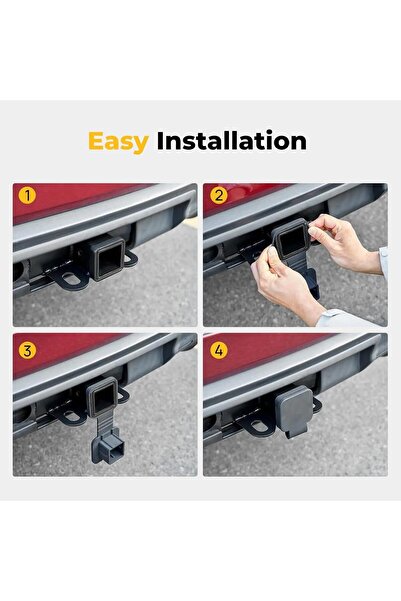 Generic Rubber Trailer Hitch Waterproof Dust-Proof Square Port Protective Cover 2 Inch Tow Cap for FJ Cruise