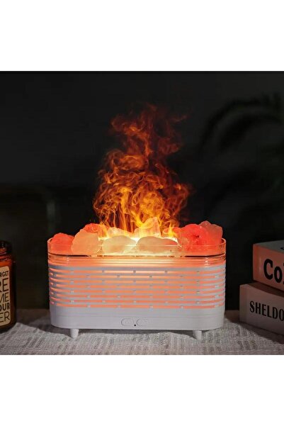 Zefira Essential oil diffuser with warm light and Himalayan salt crystals