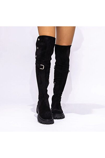 mei Cizme Dama cu Toc gros 3AL60 Negru