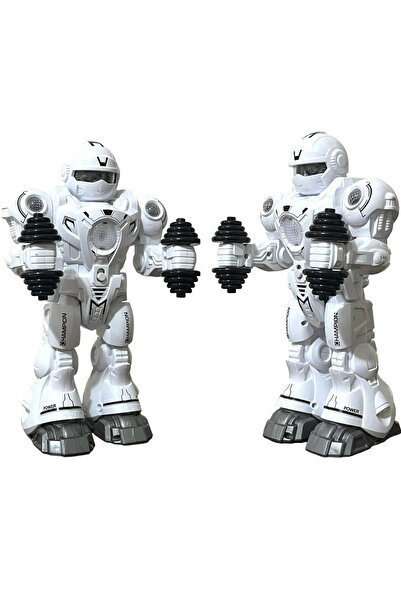 welcomein Oyuncak Işıklı ve Müzikli Hareketli Atletik Sporcu Pilli Robot Şınav Çekebilen Robot