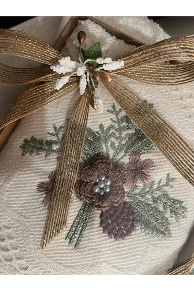 ELİŞİ MODA Boxed, Decorated, Gift-Quality Towels, Very Stylish, High Quality, Showcase-Worthy 6-Piece Towel Set