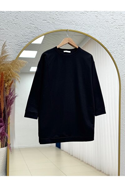 MİHRA STORE Alandra Φούτερ με δύο κλωστές, απλό, Zİ3088 Μαύρο