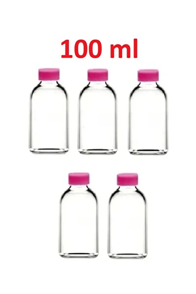 junibeliw 5pcs 100ml shot ginger bottle glass bottle with pink cap cologne fragrance ornament small glass bottle 5x100ml