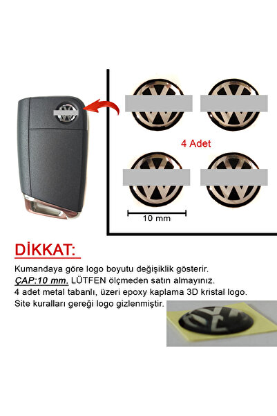 GCP German Car Parts VW Anahtar Kumanda logo 4 ADET Passat Golf Polo Tiguan Troc Taigo