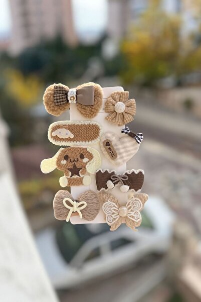 EMKSHOP Set od 8 komada kopči za kosu u tonu kafe